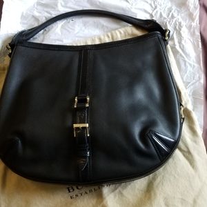 Burberry black leather hobo